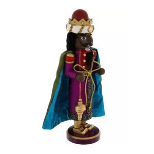 Hobby Lobby Christmas Wood Nutcracker Purple Robe Wise Man Holding Frankincense